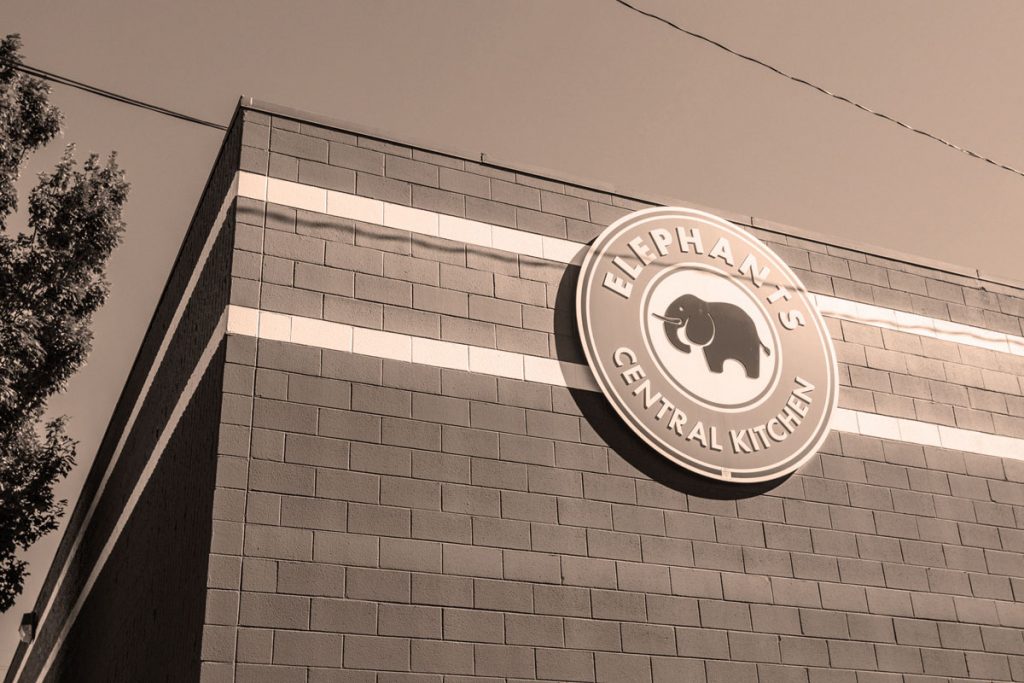 Elephants Delicatessen central kitchen sign