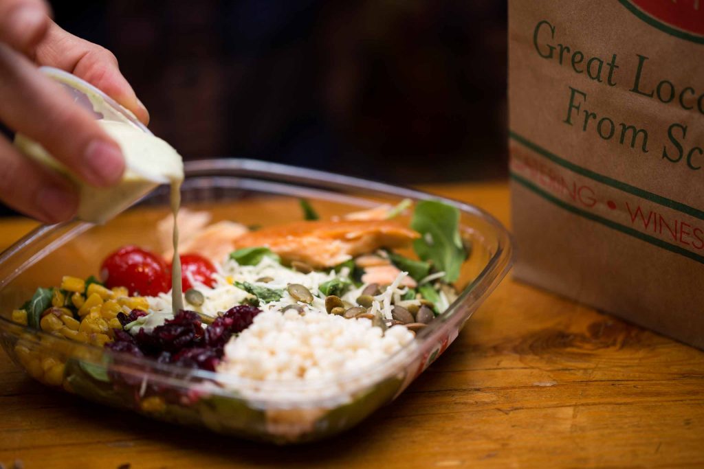 sack lunch salad at Elephants Delicatessen
